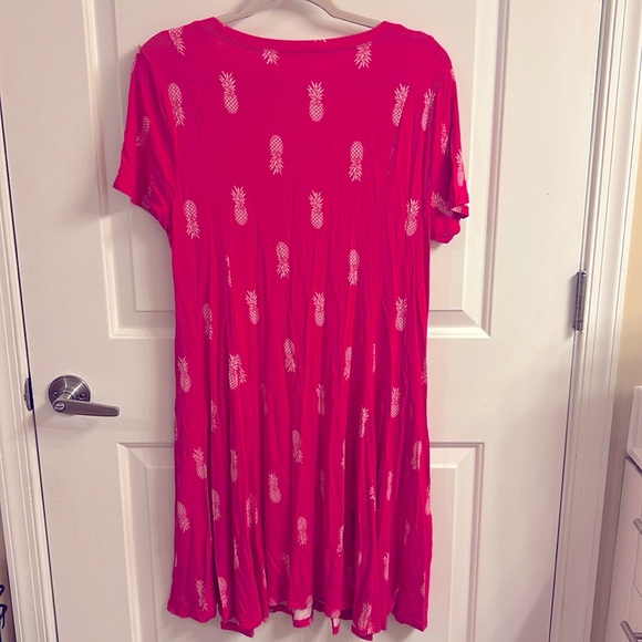 Mini Super Soft Fit N Flare Dress - Pink Pineapple - Torrid size 00 (equals 10) - Picture 7 of 10